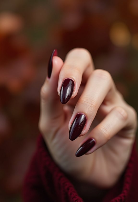 luxe deep wine velvet nails