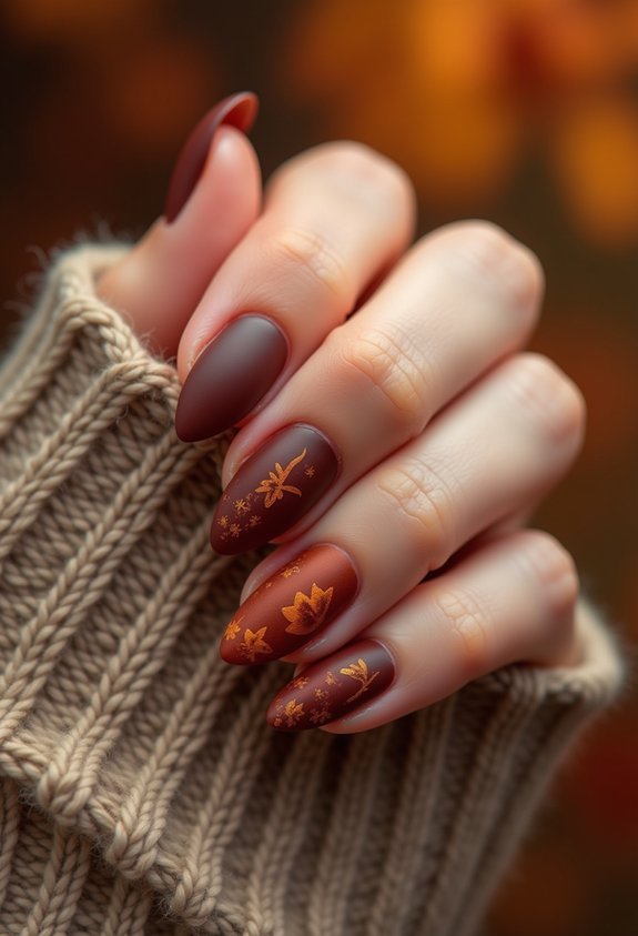 matte velvet autumn nail color