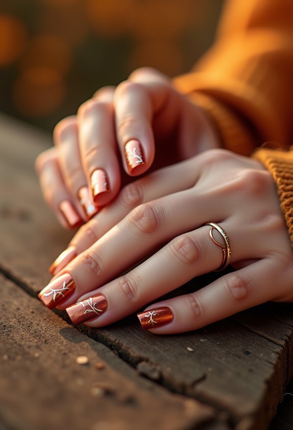 metallic copper chrome autumn