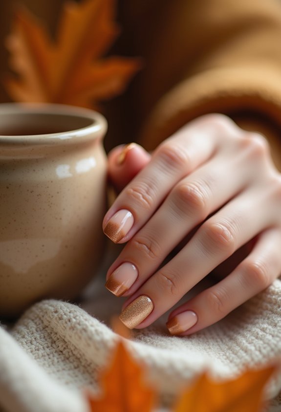 milky ivory caramel latte nails