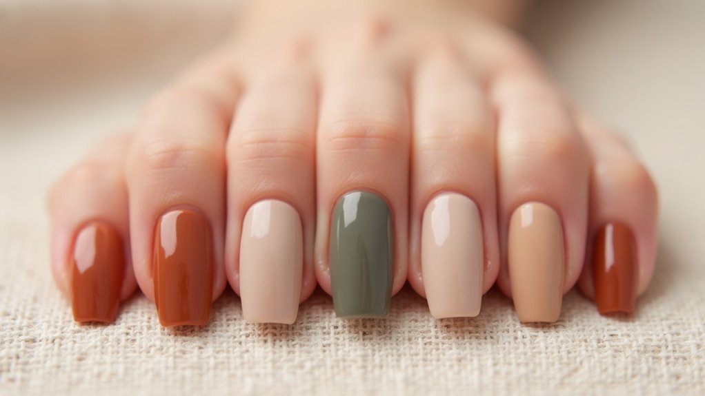 minimalist autumn fall nails