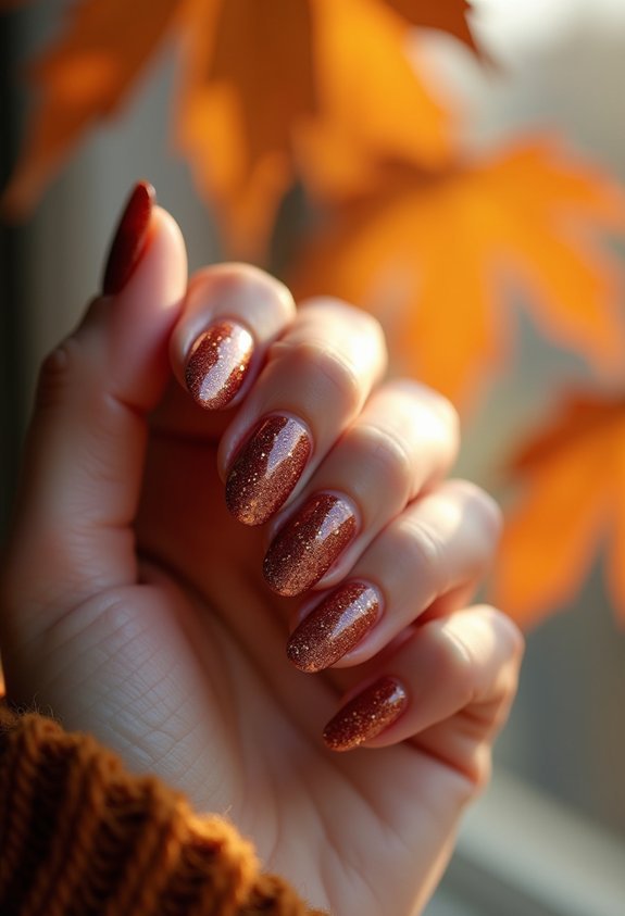 minimalist champagne shimmer nails