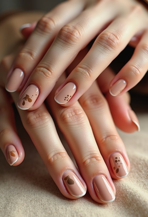 minimalist fall nail accents