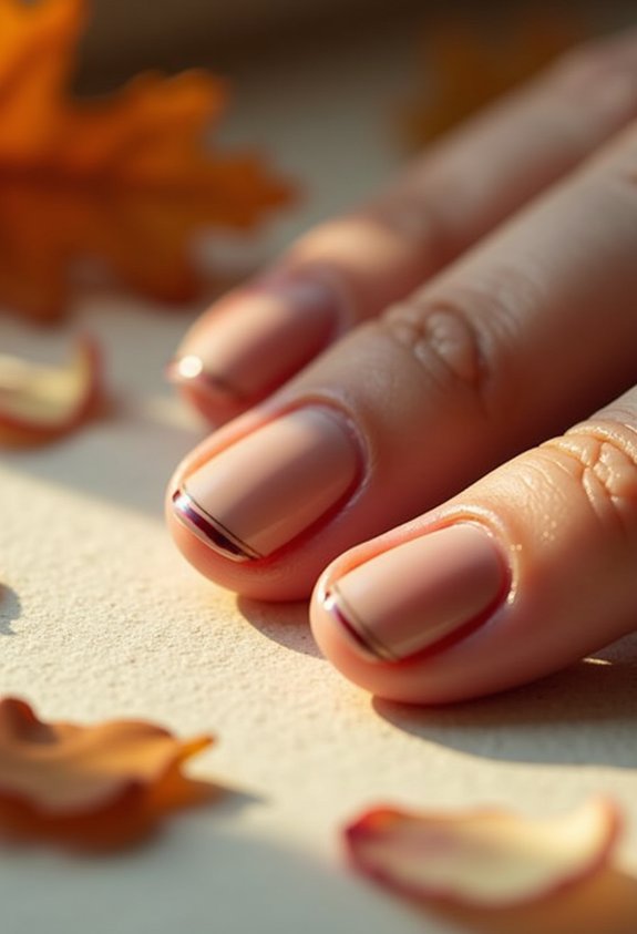 minimalist muted autumn manicure