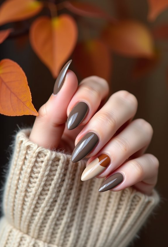 minimalist neutral fall manicure