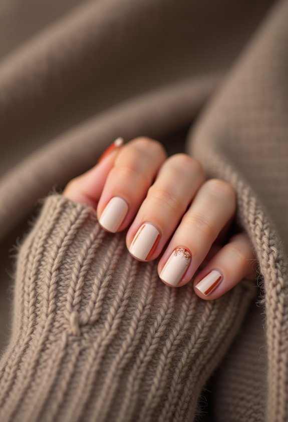 minimalist sweater knit nails