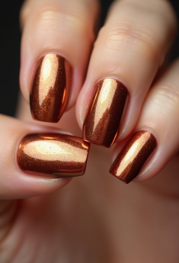 molten copper chrome nail shine