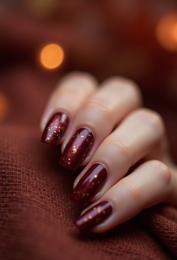 moody burgundy wine fall nails