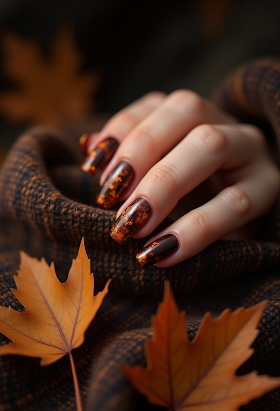 moody fall tortoiseshell lacquer nails