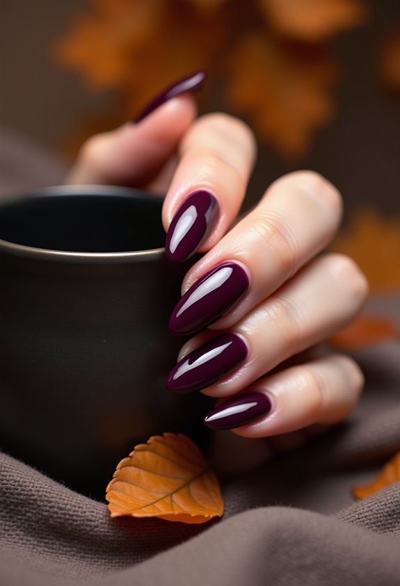 moody plum fall acrylics