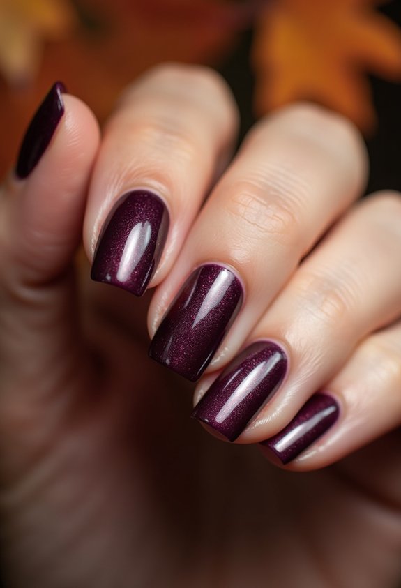 moody smoky plum fall nails