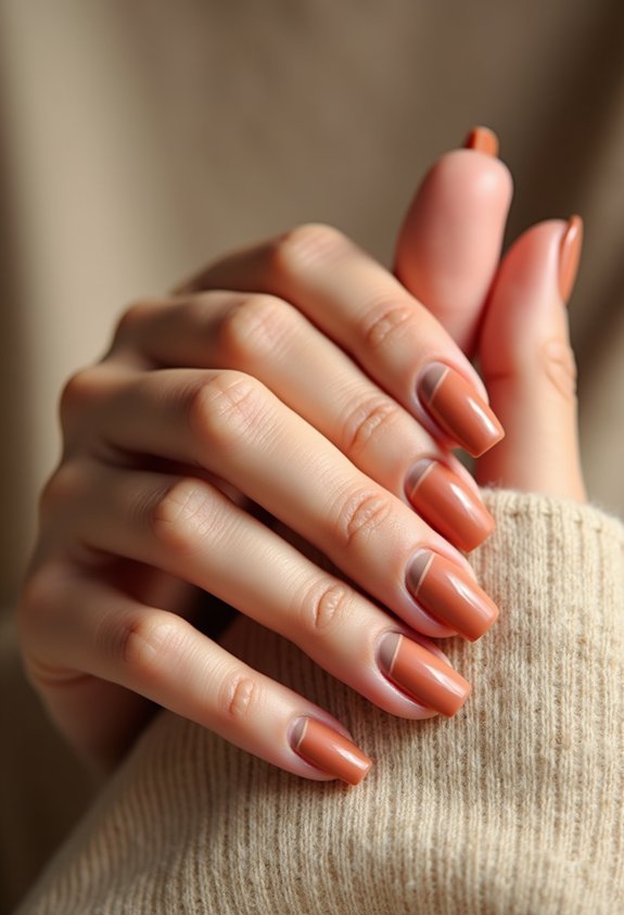 muted terracotta gloss manicure