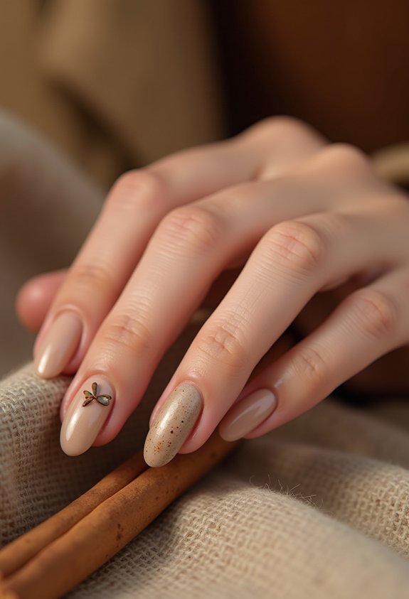 neutral minimalist boho nail art