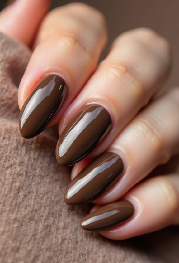 nude and chocolate french tips