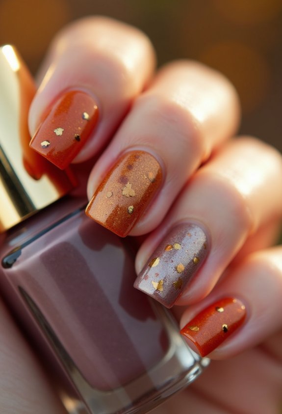 playful fall accent nail art