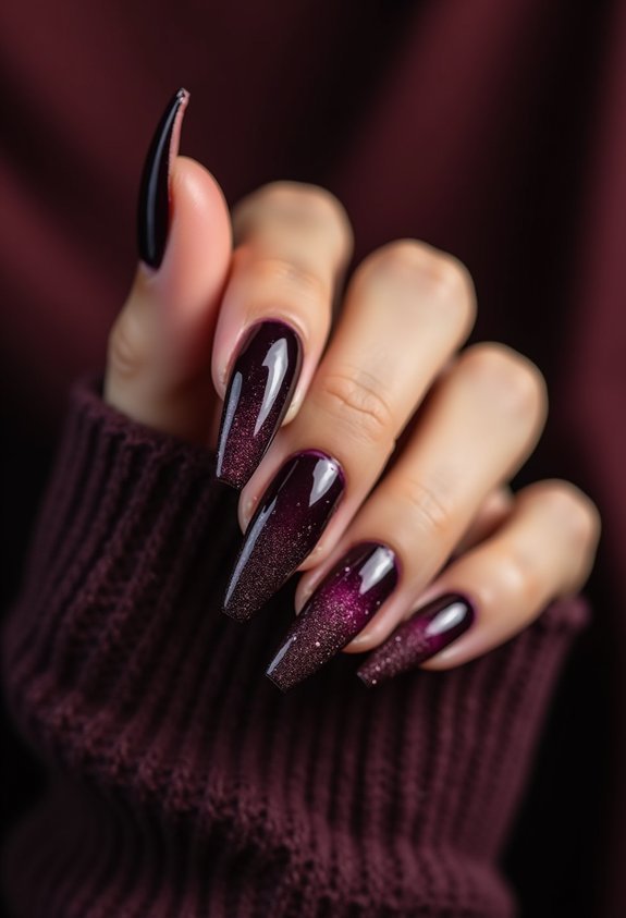 plum and eggplant fall manicure