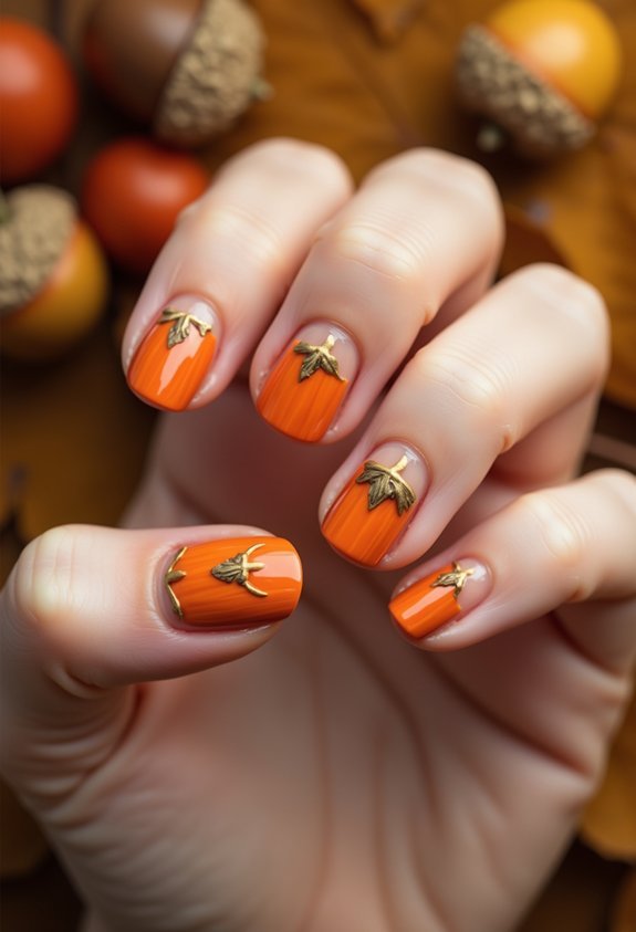 pumpkin and acorn harvest nails