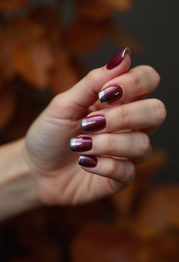 reflective chrome french tips