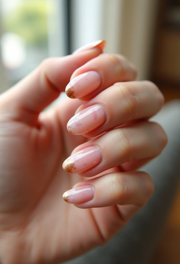 sheer blush office nail look