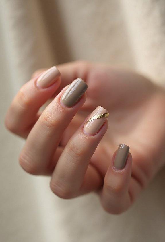 single metallic accent ring nail