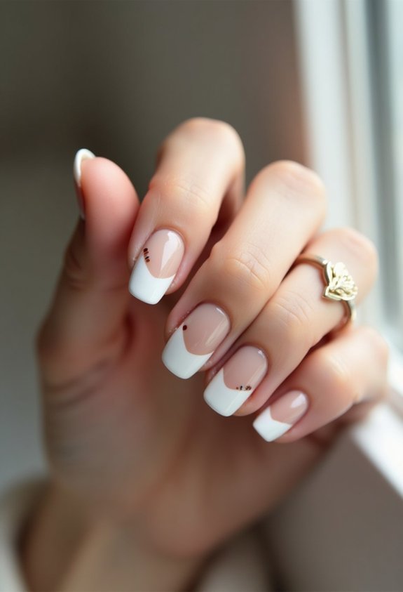 subtle fall micro french tips