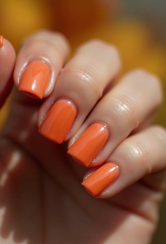 subtle orange autumn micro french tips