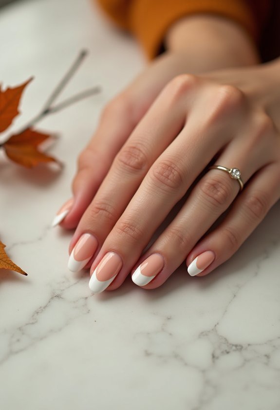 subtle pumpkin french tips