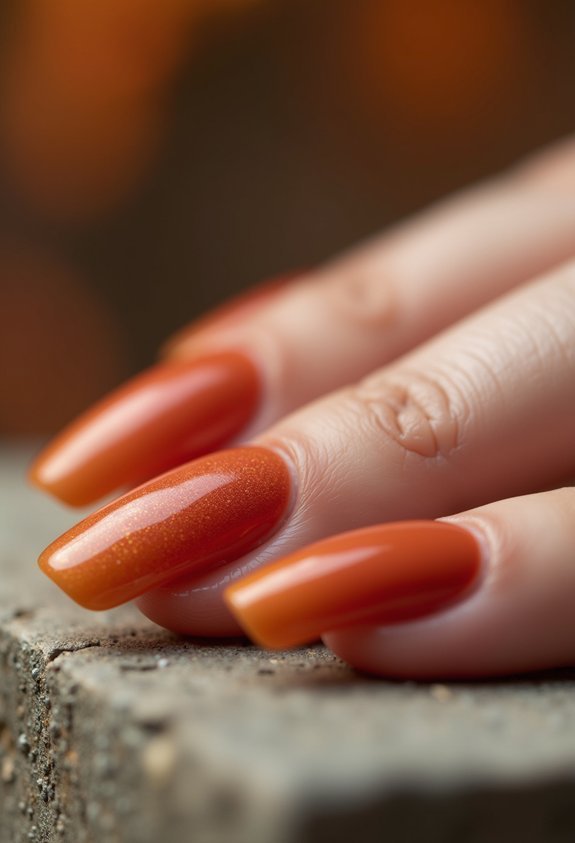 terracotta french tip fall nails