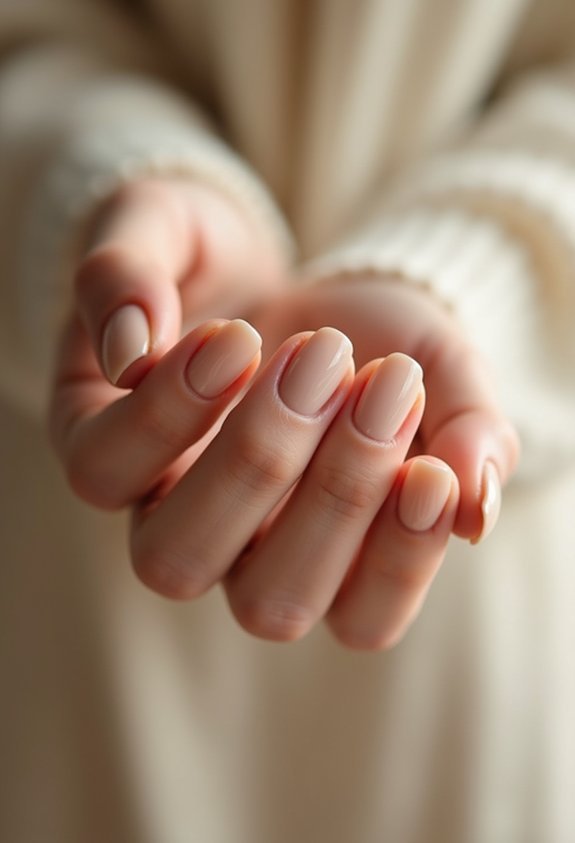 warm beige minimalist autumn nails