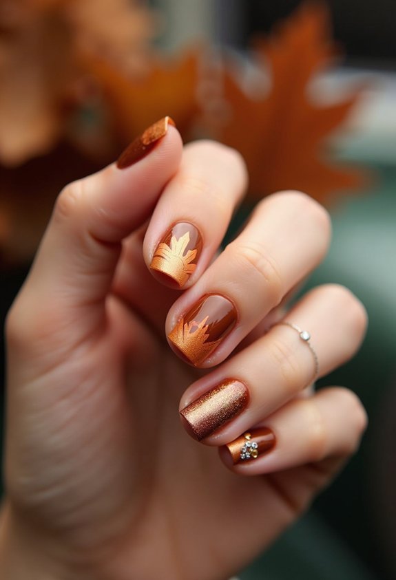 warm caramel fall nail glow
