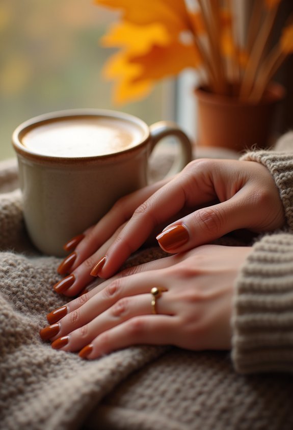 warm caramel fall nail shade