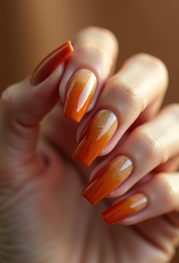 warm caramel tan coffin nails