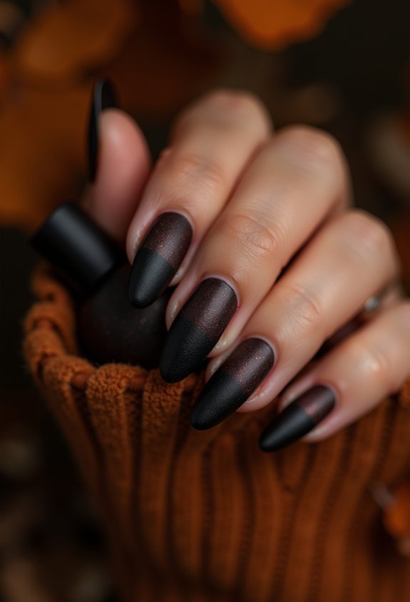 warm smoky brown black ombre