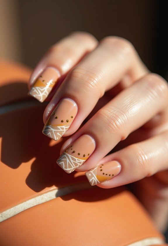 warm southwestern beige nail art