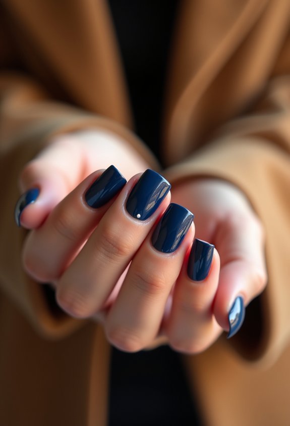 work ready navy blue fall nails